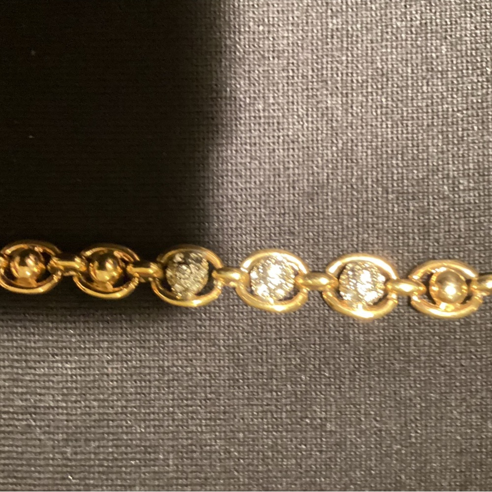 Faux Gold and Rhinestone Spheres Bracelet Set - Picture 4 of 9